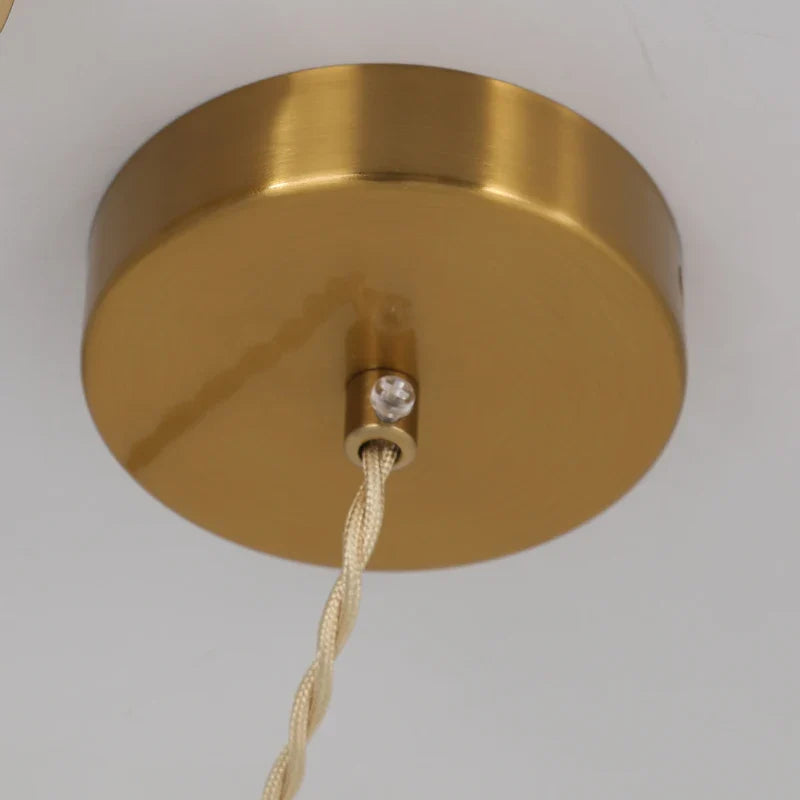Japanese Ceramic Pendant Light in White and Bronze