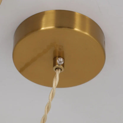 Japanese Ceramic Pendant Light in White and Bronze