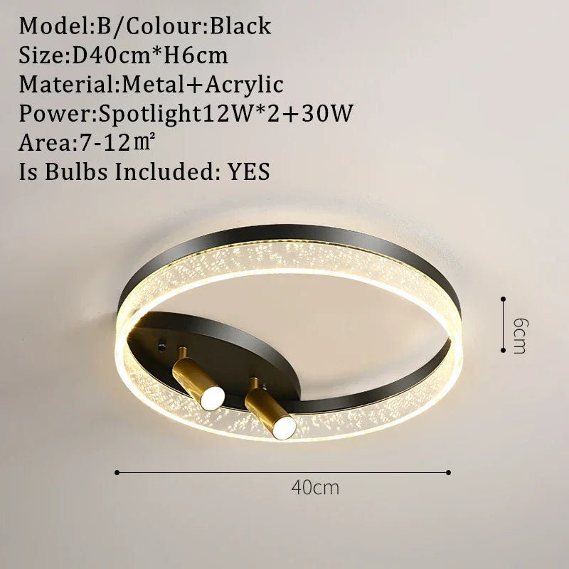 Luces de Techo LED Oro Decorbites™ con Control Remoto Regulable para Iluminación de Sala de Estar y Cocina