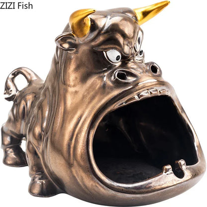 DecorBites™ Cartoon Cow Ceramic Ashtray Home Decoration Gift for Boyfriend