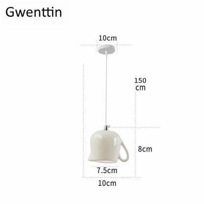 DecorBites™ Ceramic LED Pendant Lights: Nordic Teapot Design for Modern Living and Kitchen.