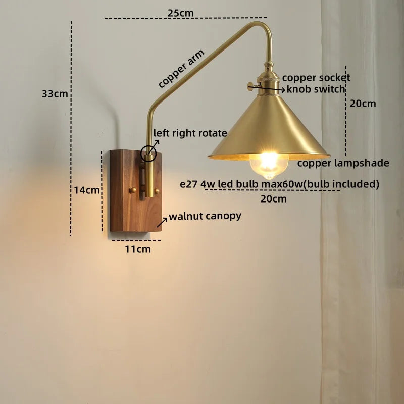 DecorBites™ Glass Copper LED Wall Sconce Modern Stair Light Fixtures