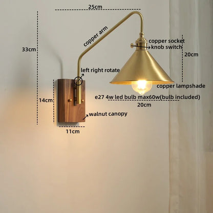 DecorBites™ Glass Copper LED Wall Sconce Modern Stair Light Fixtures