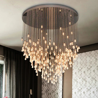 DecorBites™ Large Gold LED Crystal Ball Chandelier for Modern Luxury Living Room