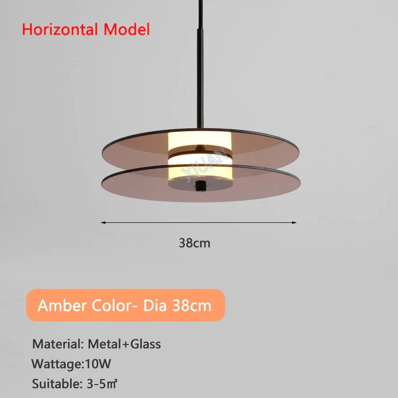 DecorBites™ Amber Smoke Gray Glass Pendant Lamp for Dining Room & Bar Decor