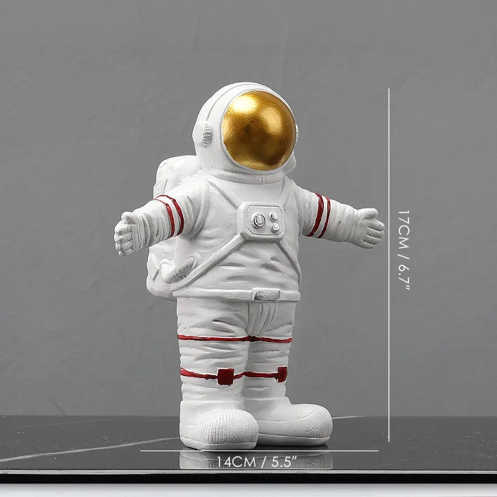 Figuras de astronautas DecorBites™: Escultura moderna de astronauta con luna, regalo perfecto para hombre y novio