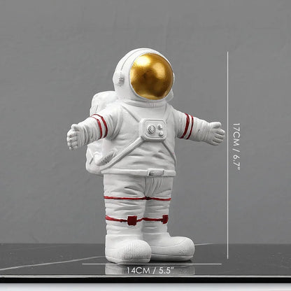 Figuras de astronautas DecorBites™: Escultura moderna de astronauta con luna, regalo perfecto para hombre y novio
