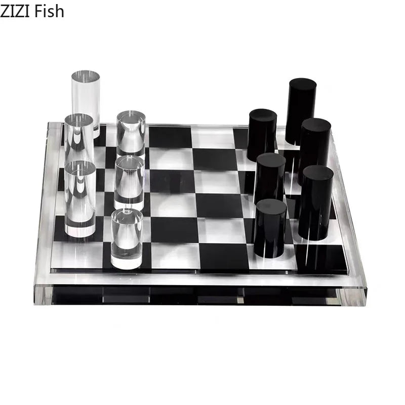 DecorBites™ Chessboard Desk Ornament - Black & White Room Aesthetics Decor