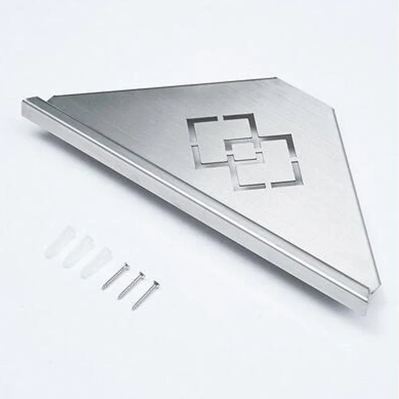 DecorBites™ Brushed Gold Stainless Steel Bathroom Triangle Rack for Stylish Shower Storage