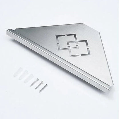 DecorBites™ Brushed Gold Stainless Steel Bathroom Triangle Rack for Stylish Shower Storage