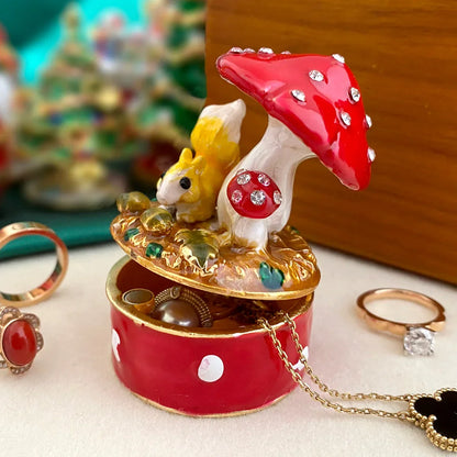 DecorBites™ Christmas Jewelry Trinket Box Wedding Ring Holder Dressing Table Decoration Gift