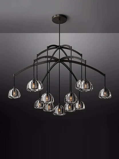 DecorBites™ Black Brass Retro Crystal Copper LED Ceiling Pendant for Home Lighting