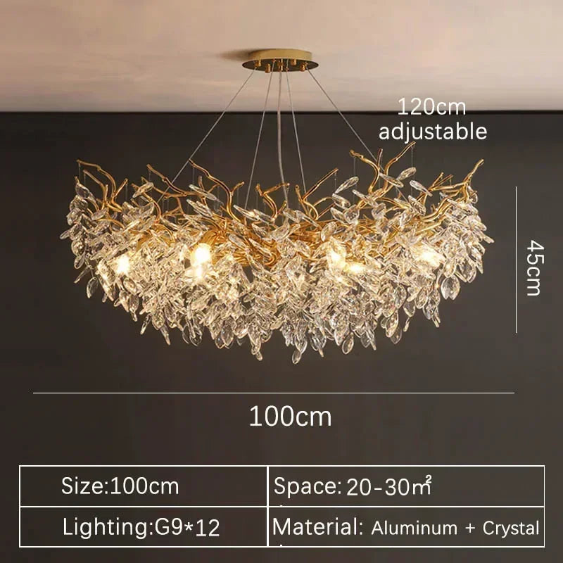 DecorBites™ Crystal Pendant Chandelier for Luxury Dining Living Room LED Lighting