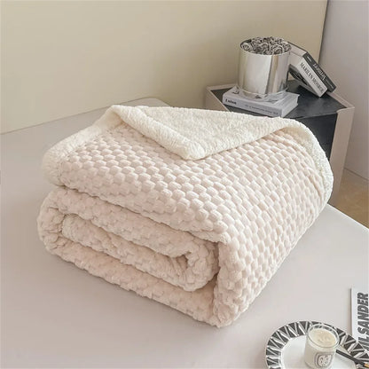 Decobites Sherpa Fleece Plush Blanket Throw - Cozy Solid Color BedSheet