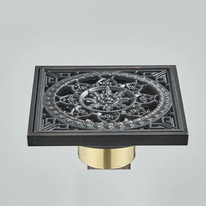 DecorBites™ Black Anti-odor Floor Drain 10x10cm Square Bathroom Shower Hardware