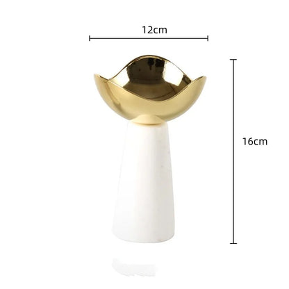 DecorBites™ Golden Tray Dessert Bowl Fruit Snack Plate Home Decor Storage Container