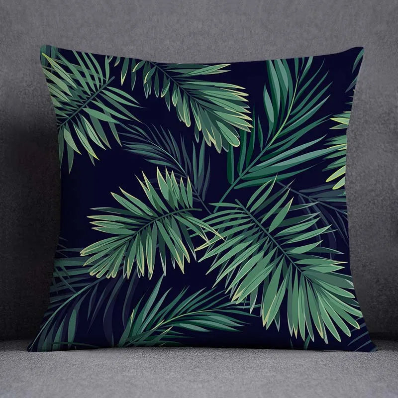 Nordic Leaf Pattern Pillowcase