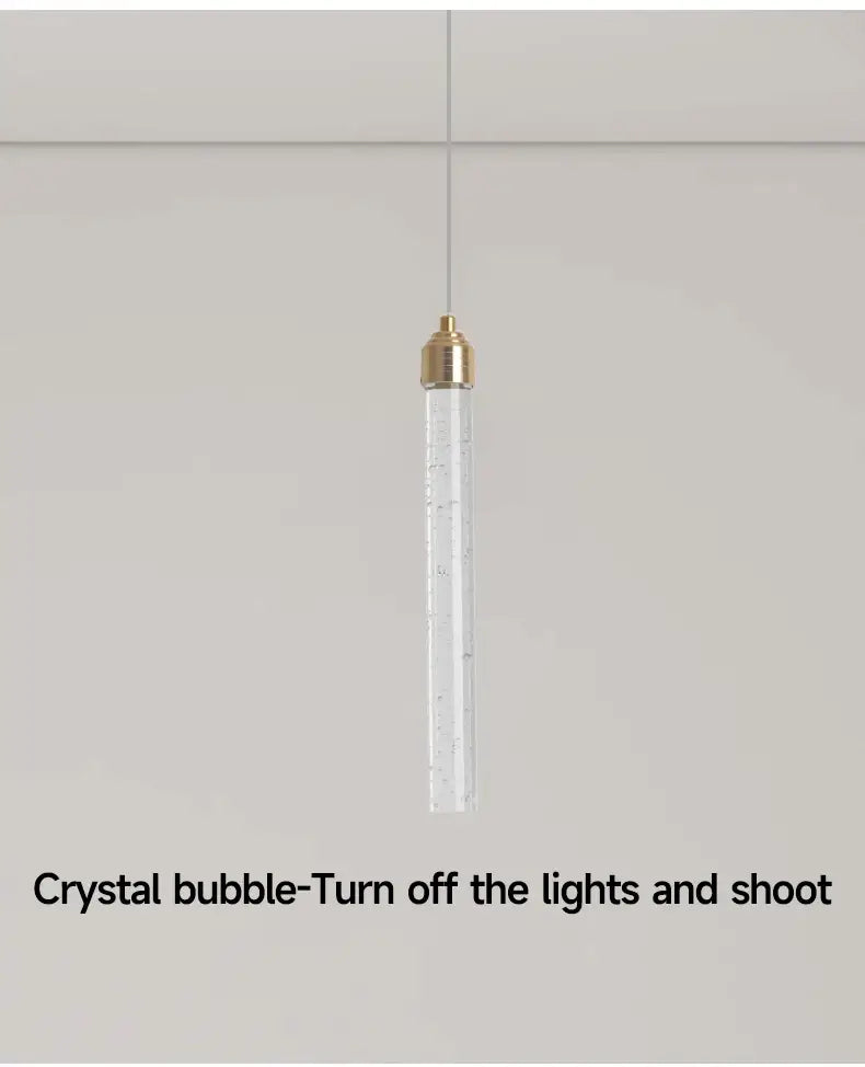 DecorBites™ Modern Crystal Pendant Light with Gold Fixtures - Home Decor