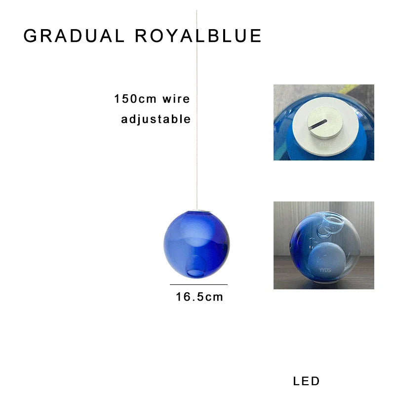 DecorBites™ Glass Ball Pendant Light: Modern Handmade Boho Sputnik Fixture for Living Room & Dining Room