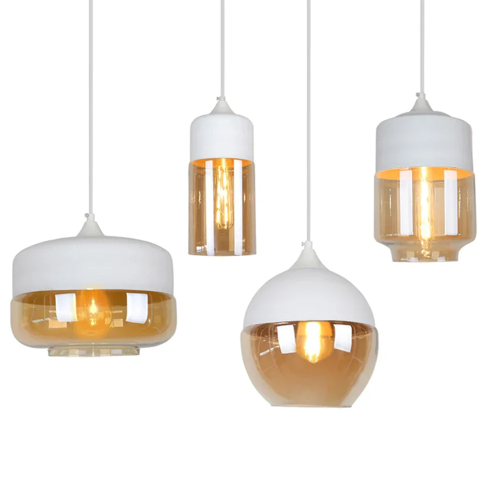 DecorBites™ Glass Shade Pendant Light, Industrial Kitchen Restaurant Decor Lighting
