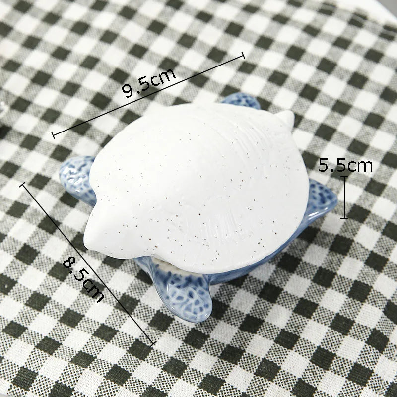 DecorBites™ Ceramic Marine Life Decorative Storage Tray for Dresser or Tabletop