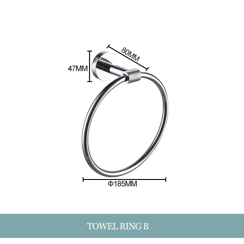 DecorBites™ Bathroom Essentials Set: Towel Bar, Toilet Paper Holder, Bathrobe Hook, Soap Dish, Toilet Brush