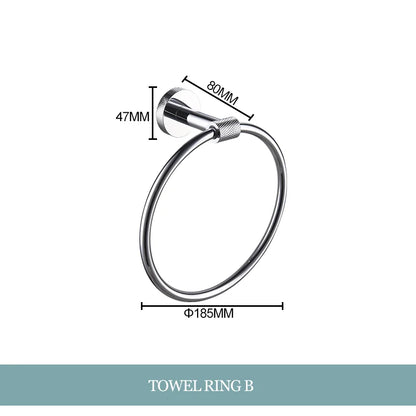 DecorBites™ Bathroom Essentials Set: Towel Bar, Toilet Paper Holder, Bathrobe Hook, Soap Dish, Toilet Brush