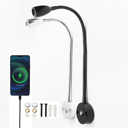 DecorBites™ LED Reading Light with USB Port, Touch Dimmable Gooseneck Lamp