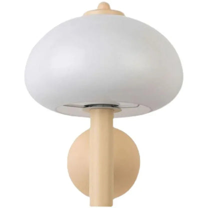 Aplique de pared DecorBites™ Cream Mushroom de cristal: Aplique de pared LED Bauhaus para pasillo de dormitorio