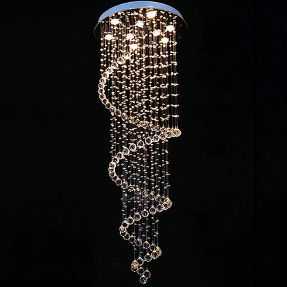 DecorBites™ Crystal Pendant Chandelier for Staircase Hotel Bedroom Hanging Lamp
