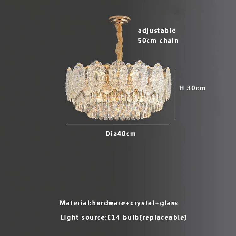 Lámpara de mesa de comedor de cristal dorado Decorbites™ | Luces de colgante de cristal redondo moderno