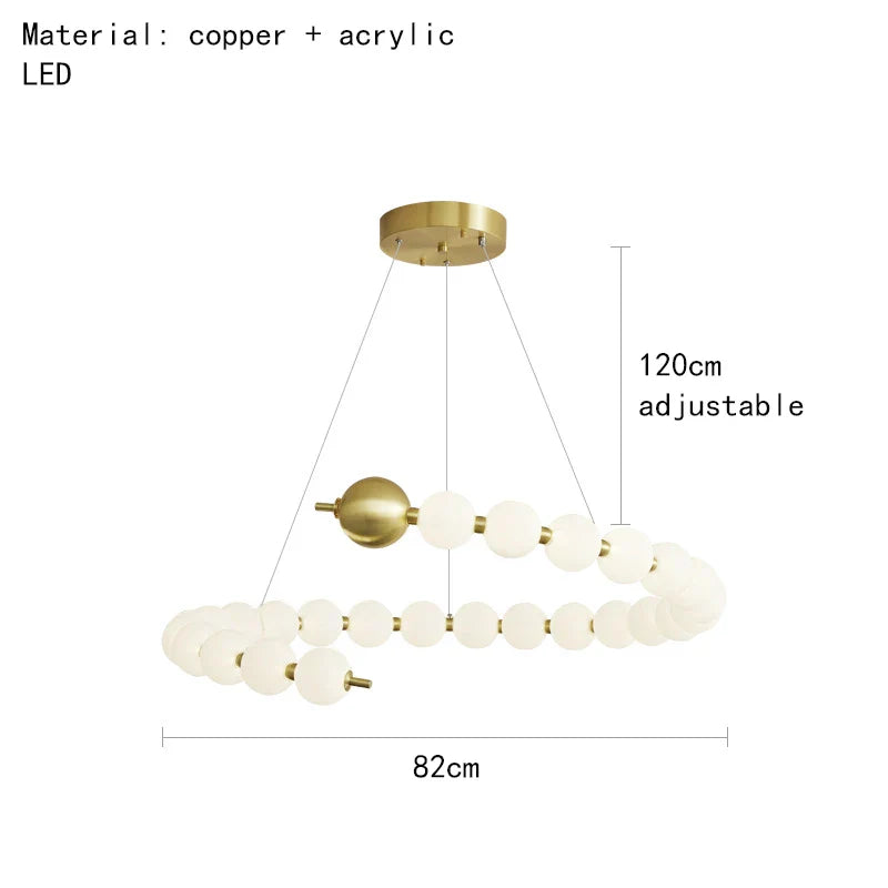 DecorBites™ Brass Round LED Pendant Lights Adjustable Wire Copper Aluminium Lamps