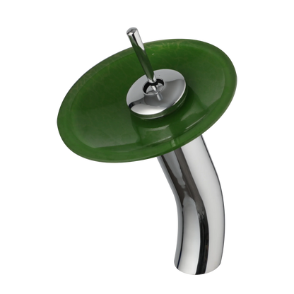 DecorBites™ Glass Rocker Handle Basin Faucet, Waterfall Mixer Taps, Chrome Finish