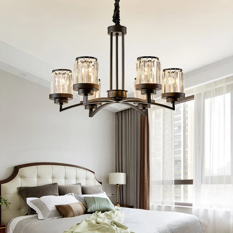 DecorBites™ Black Art Crystal Chandelier for Luxury Living Room Bedroom Lighting Fixtures