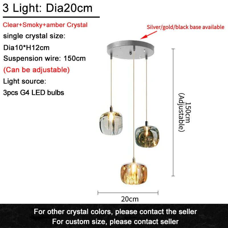 DecorBites™ Crystal LED Ceiling Chandelier for Living Room, Bedroom, Dining, and Kitchen