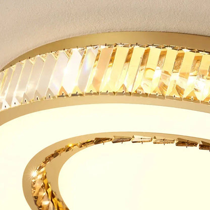 DecorBites™ Gold Crystal Ceiling Chandelier LED Fixture for Luxury Home Decor