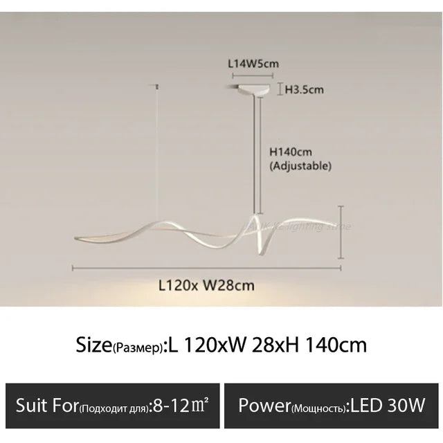 ثريا DecorBites™ LED المصنوعة من الألومنيوم: إضاءة جزيرة طعام عصرية لديكور داخلي أنيق