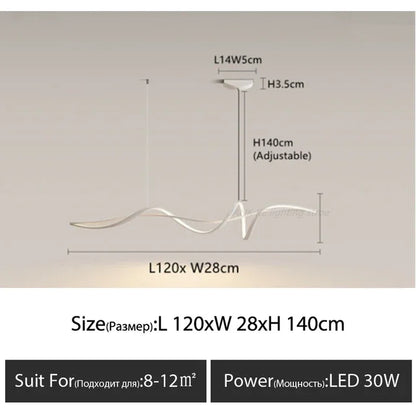 ثريا DecorBites™ LED المصنوعة من الألومنيوم: إضاءة جزيرة طعام عصرية لديكور داخلي أنيق