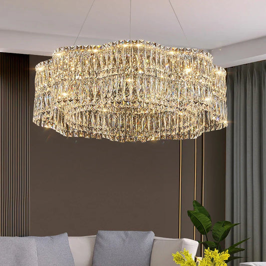 DecorBites™ Crystal Luxe Chandelier for Modern Living Room, High-End Restaurant Light
