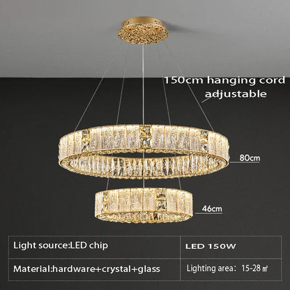 DecorBites™ Crystal Ceiling Chandelier | Luxury Glass Hanging Lamps LED Décor