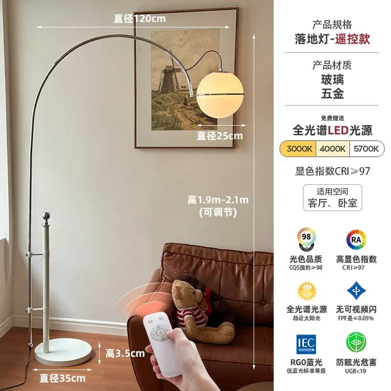 Lámpara de pie DecorBites™ Cream Wind LED E27 para sala de estar o estudio