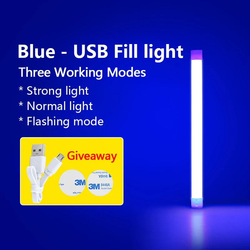 Lámpara de relleno LED DecorBites™: Lámpara recargable y colorida para selfies, ideal para fotografía y vídeos.