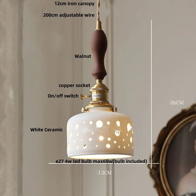 Amber Glass Wall Lamp Vintage Copper E27