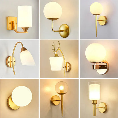 DecorBites™ Iron Wall Lamp with Glass Ball, Elegant Sconce Light for Home Stairs and Reading