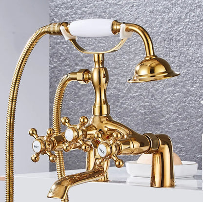 مجموعة خلاط حوض استحمام ودش من DecorBites™ من الكروم العتيق للحمام