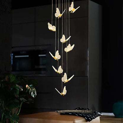 DecorBites™ Golden Butterfly LED Chandelier: Modern Nordic Stylish Interior Lighting for Living Room, Bedroom & Kitchen.