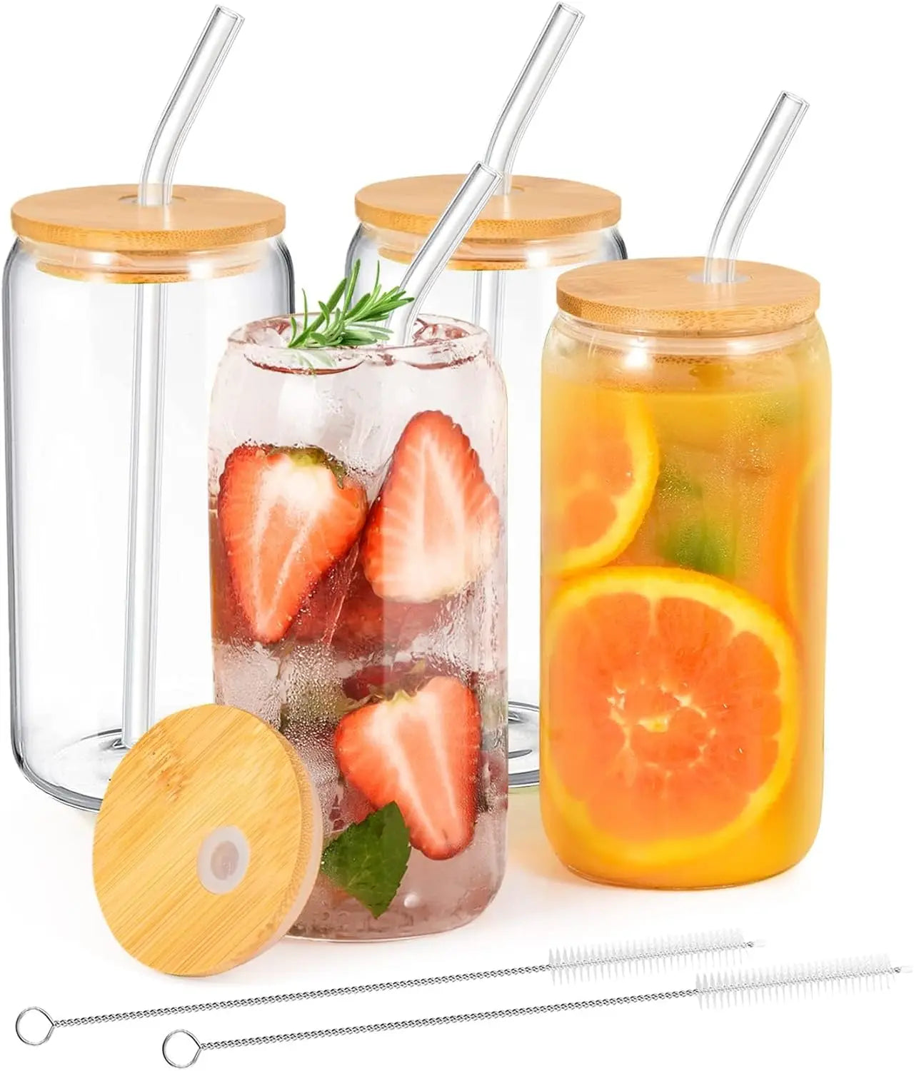 DecorBites™ Glass Bubble Tea Cup Set - Elegant Drinkware for Parties