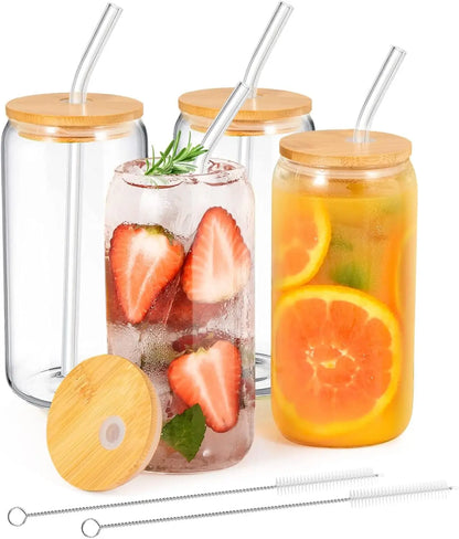 DecorBites™ Glass Bubble Tea Cup Set - Elegant Drinkware for Parties