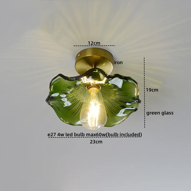 Green Glass Ceiling Lamp