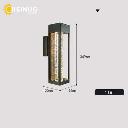 Aplique de pared DecorBites™ de cristal con burbujas, LED de 11 W, para exteriores, IP65, para jardín.